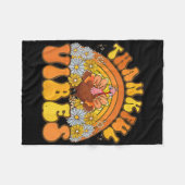 Retro Groovy Dankbare Vibes Turkije Herfst Herfst Fleece Deken (Voorkant (Horizontaal))