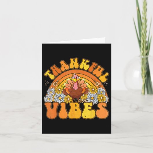 Retro Groovy Dankbare Vibes Turkije Herfst Herfst Kaart (Voorkant)