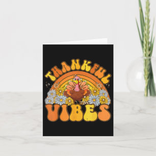 Retro Groovy Dankbare Vibes Turkije Herfst Herfst Kaart