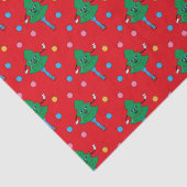 Retro Groovy Dansend Kerstboompatroon Tissuepapier (Detail)