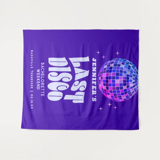 Retro Groovy Disco Afscheid Weekend Welkom Wandkleed (Voorkant (horizontaal))