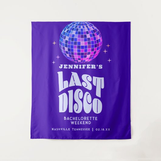 Retro Groovy Disco Afscheid Weekend Welkom Wandkleed (Voorkant)