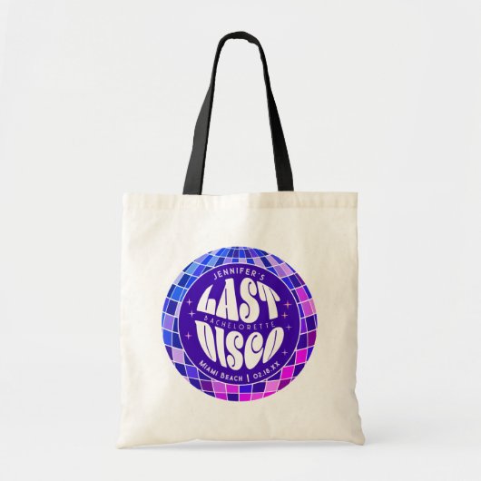 Retro Groovy Disco Bachelorett Weekend Party Favor Tote Bag (Voorkant)