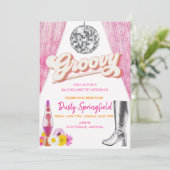 Retro Groovy Disco Bachelorette Weekend Reisplan Kaart (Staand voorkant)