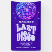 Retro Groovy Disco Bachelorette Weekend Welkom Spandoek (Verticaal)