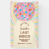 Retro Groovy Disco Bachelorette Weekend Welkom Spandoek (Verticaal)