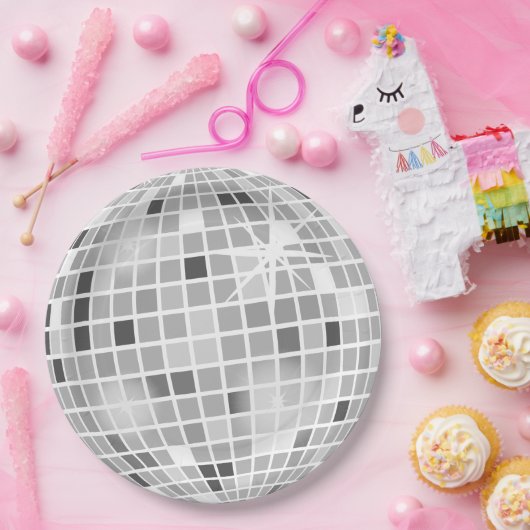 Retro GROOVY Disco Bal Bruiloft Feest  Papieren Bordje (Feest)