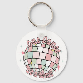 Retro Groovy Disco Ball Pink, één dans tegelijk Sleutelhanger