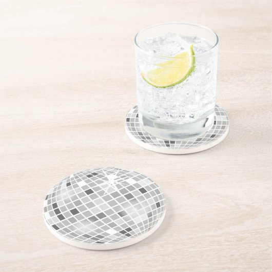 Retro GROOVY Disco Ball Vrijgezellenfeest zandstee Zandsteen Onderzetter (Zijkant)