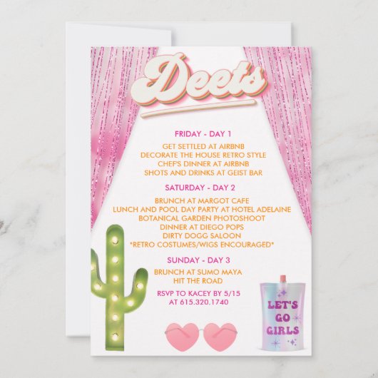 Retro Groovy Disco Birthday Weekend Kaart (Achterkant)