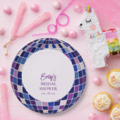 Retro Groovy Disco Bridal Shower Papieren Bordje (Feest)