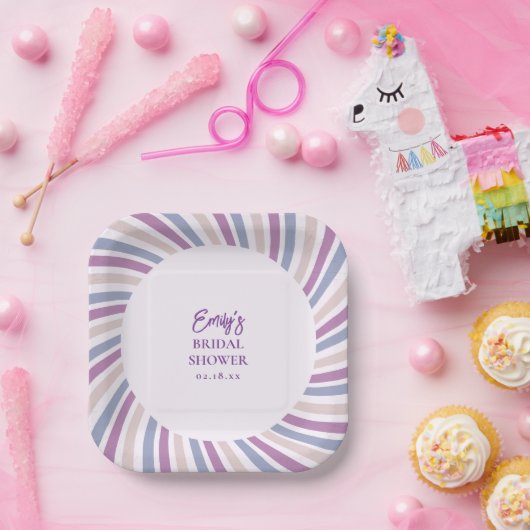 Retro Groovy Disco Bridal Shower Papieren Bordje (Feest)