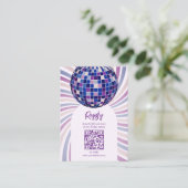 Retro Groovy Disco Bridal Shower Registry QR code Informatiekaartje (Staand voorkant)