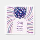 Retro Groovy Disco Bridal Shower Servet (Voorkant)