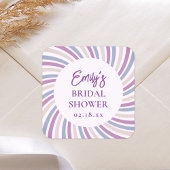Retro Groovy Disco Bridal Shower Vierkante Sticker