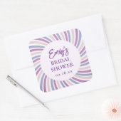 Retro Groovy Disco Bridal Shower Vierkante Sticker (Envelop)