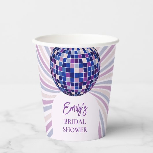Retro Groovy Disco Bruidsfeest Papieren Bekers (Voorkant)