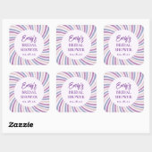 Retro Groovy Disco Bruidsfeest Vierkante Sticker (Vel)