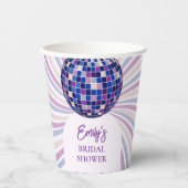 Retro Groovy Disco Bruidsuitnodiging Papieren Bekers (Voorkant)