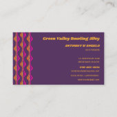 Retro Groovy Disco Paarse print Visitekaartje (Voorkant)