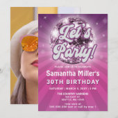 Retro Groovy Disco Party Foto Birthday Kaart (Voorkant / Achterkant)