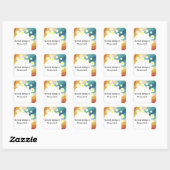 Retro Groovy - Dit boek is van Vierkante Sticker (Vel)