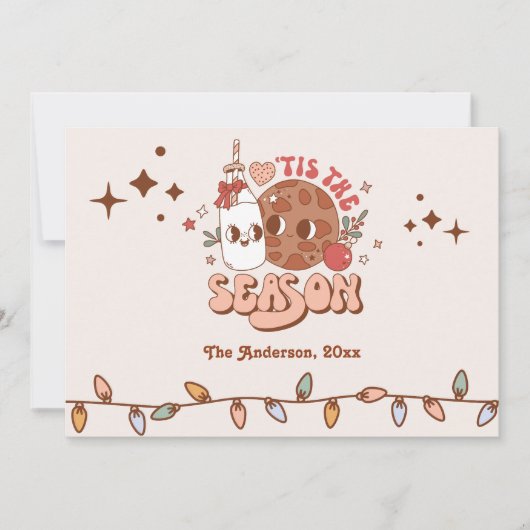 Retro Groovy Dit is de kerstfoto van het seizoen Feestdagenkaart (Voorkant)