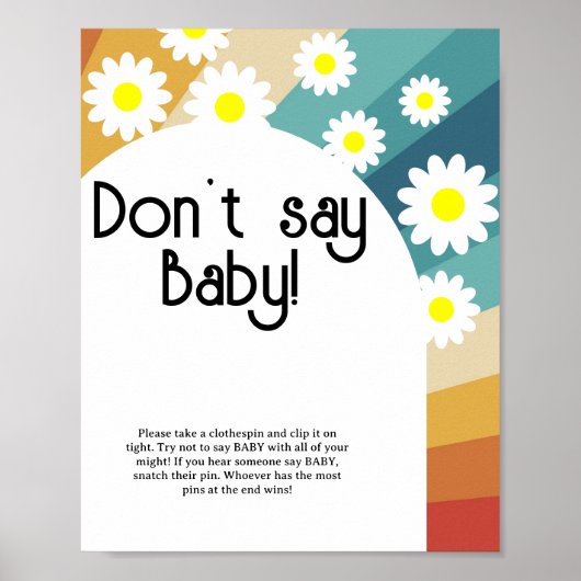 Retro Groovy - Don't say baby Poster (Voorkant)