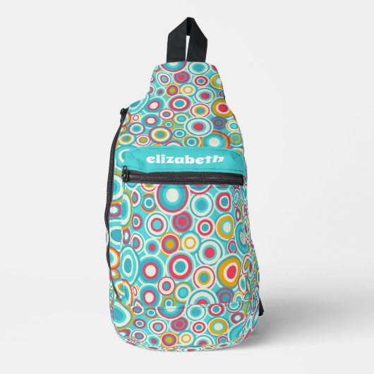 Retro Groovy Dot Patroon Sling Bag (Voorkant)