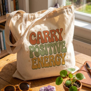 Retro Groovy Draag Tas met Positieve Energie