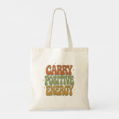 Retro Groovy Draag Tas met Positieve Energie (Achterkant)