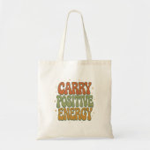 Retro Groovy Draag Tas met Positieve Energie (Voorkant)