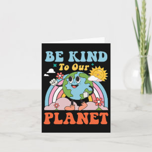 Retro Groovy Earth Day Jubileum - Wees aardig voor Kaart