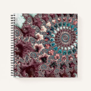 Retro Groovy Eclectisch Boheemse Spiraal Fractal Notitieboek