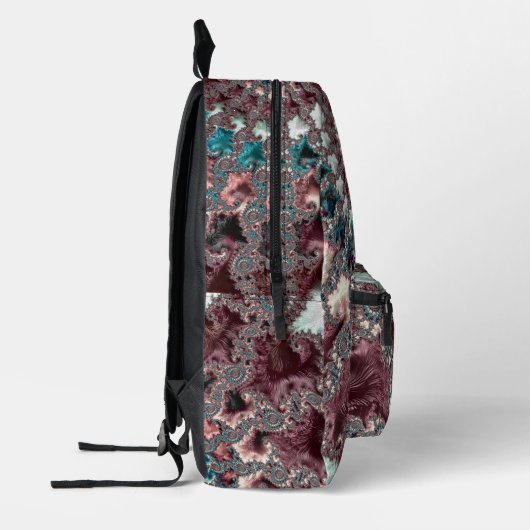 Retro Groovy Eclectische Boheemse Spiraal Fractal Bedrukte Rugzak (Links)