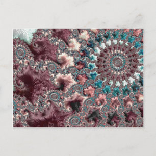 Retro Groovy Eclectische Boheemse Spiraal Fractal Briefkaart