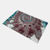 Retro Groovy Eclectische Boheemse Spiraal Fractal Deurmat (Schuin)