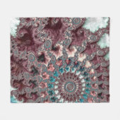 Retro Groovy Eclectische Boheemse Spiraal Fractal Fleece Deken (Voorkant (Horizontaal))