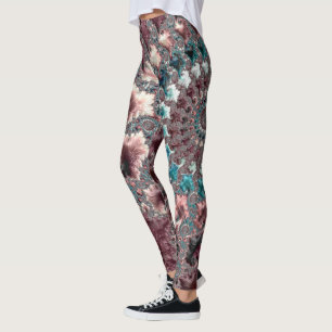 Retro Groovy Eclectische Boheemse Spiraal Fractal Leggings