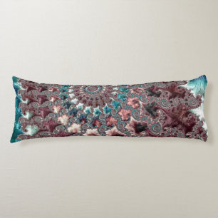 Retro Groovy Eclectische Boheemse Spiraal Fractal Lichaamskussen