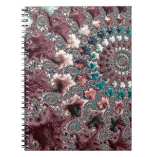 Retro Groovy Eclectische Boheemse Spiraal Fractal Notitieboek