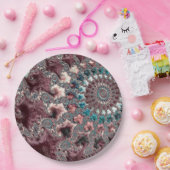 Retro Groovy Eclectische Boheemse Spiraal Fractal Papieren Bordje (Feest)