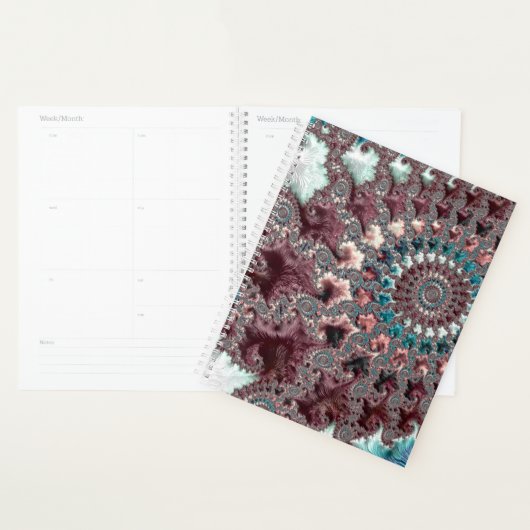 Retro Groovy Eclectische Boheemse Spiraal Fractal Planner (Display)