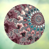 Retro Groovy Eclectische Boheemse Spiraal Fractal Raamsticker (Vel 3)