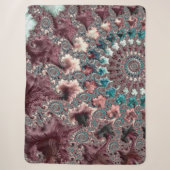 Retro Groovy Eclectische Boheemse Spiraal Fractal Sherpa Deken (Voorkant)