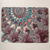 Retro Groovy Eclectische Boheemse Spiraal Fractal Sherpa Deken (Voorkant (horizontaal))