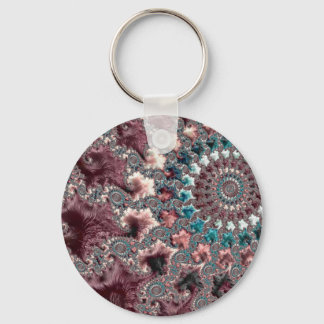 Retro Groovy Eclectische Boheemse Spiraal Fractal Sleutelhanger