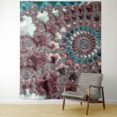 Retro Groovy Eclectische Boheemse Spiraal Fractal Wandkleed (In situ)