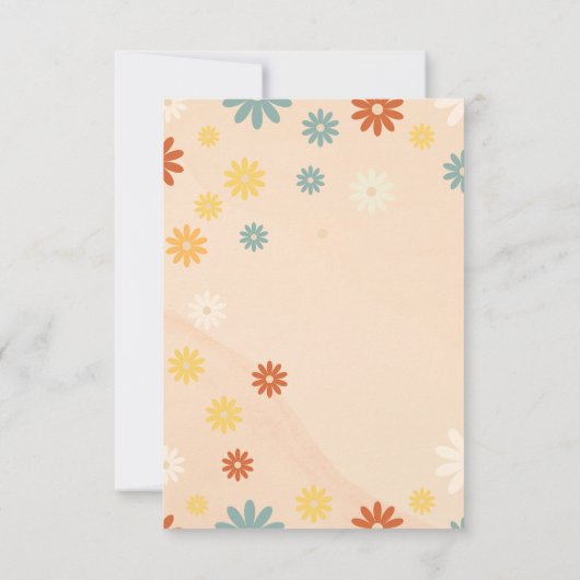 Retro groovy één dagbloem Eerste verjaardag (Achterkant)