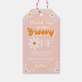 Retro Groovy Een Meisjes 1e Verjaardag Cadeaulabel (Voorkant)